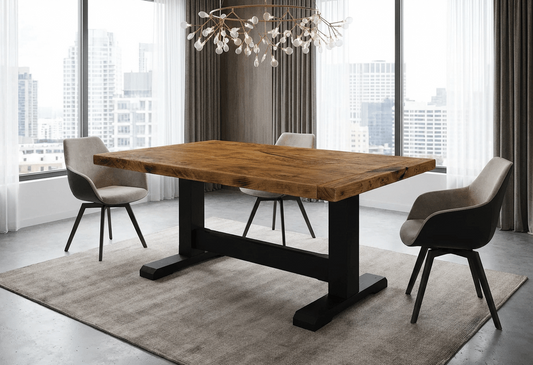 Pedestal Rustic Dining Table