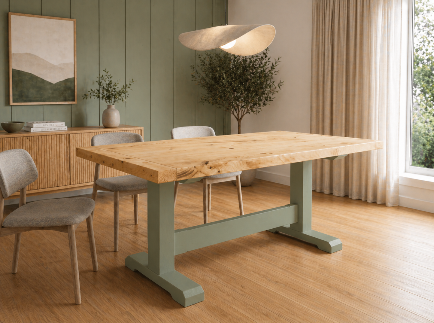 Pedestal Rustic Dining Table