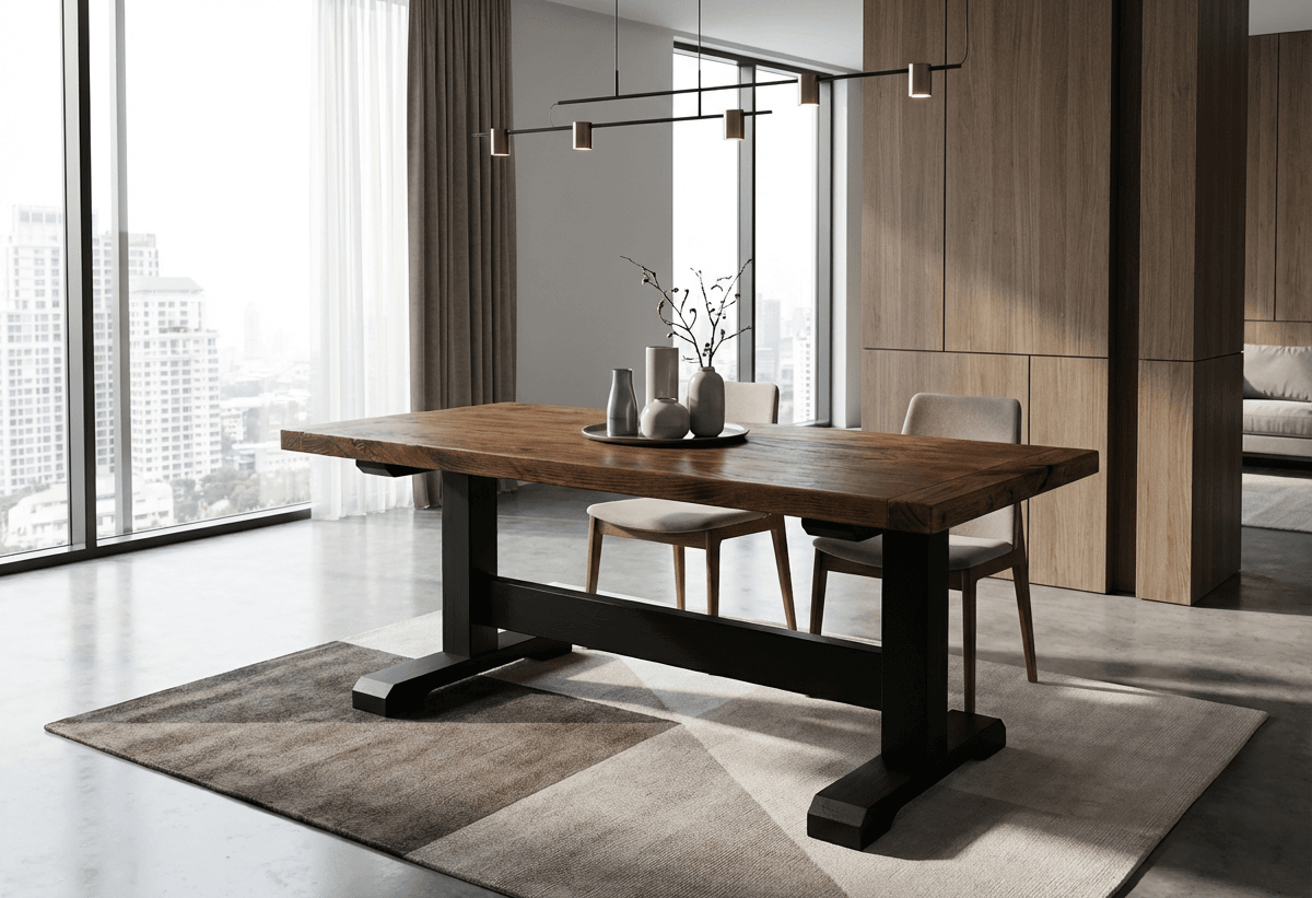 Pedestal Rustic Dining Table