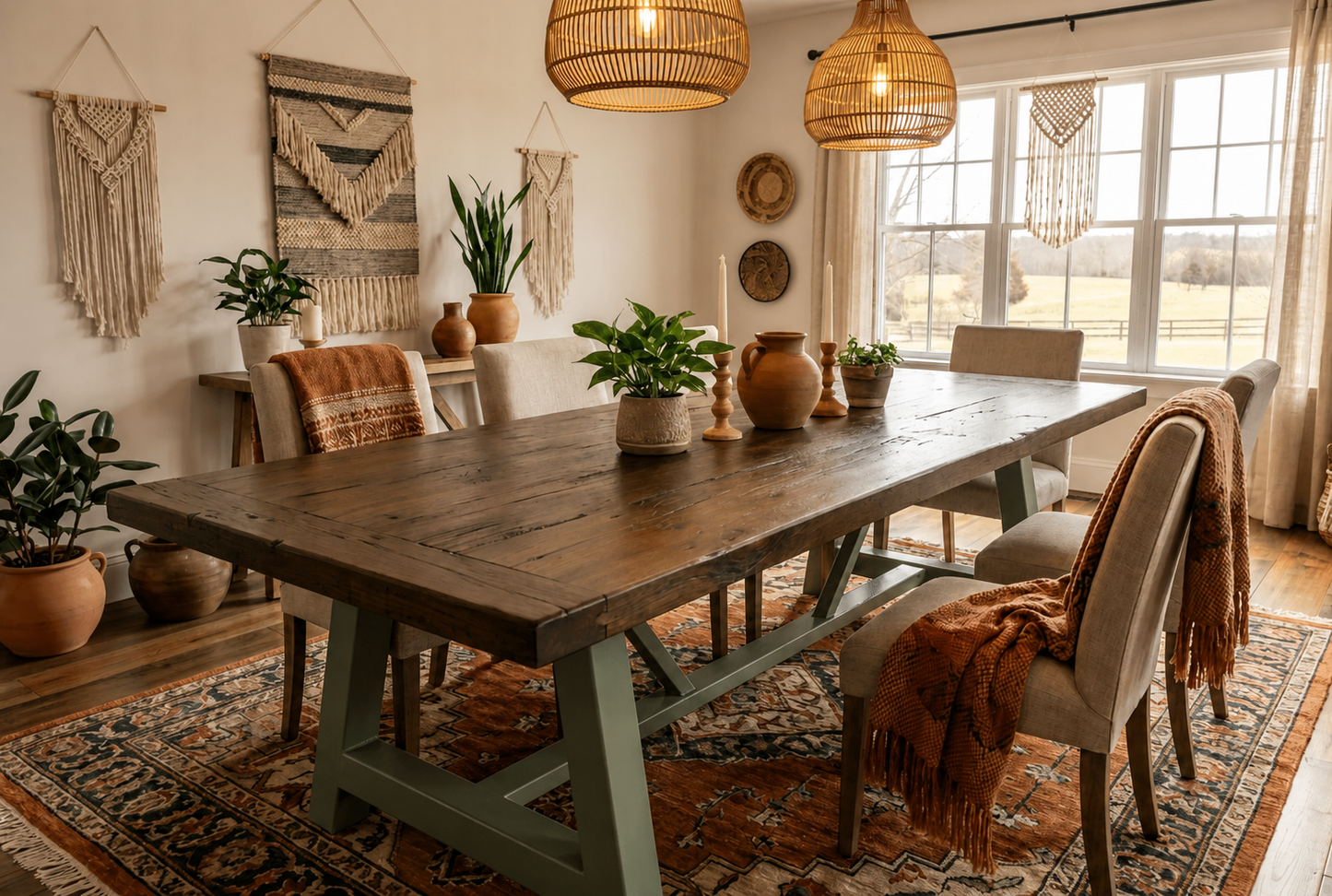 A Frame Rustic Dining Table