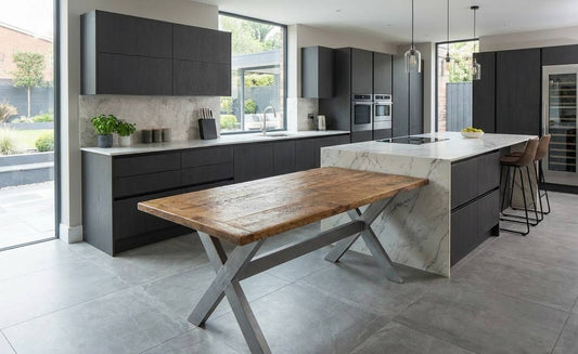 X Frame Rustic Dining Table