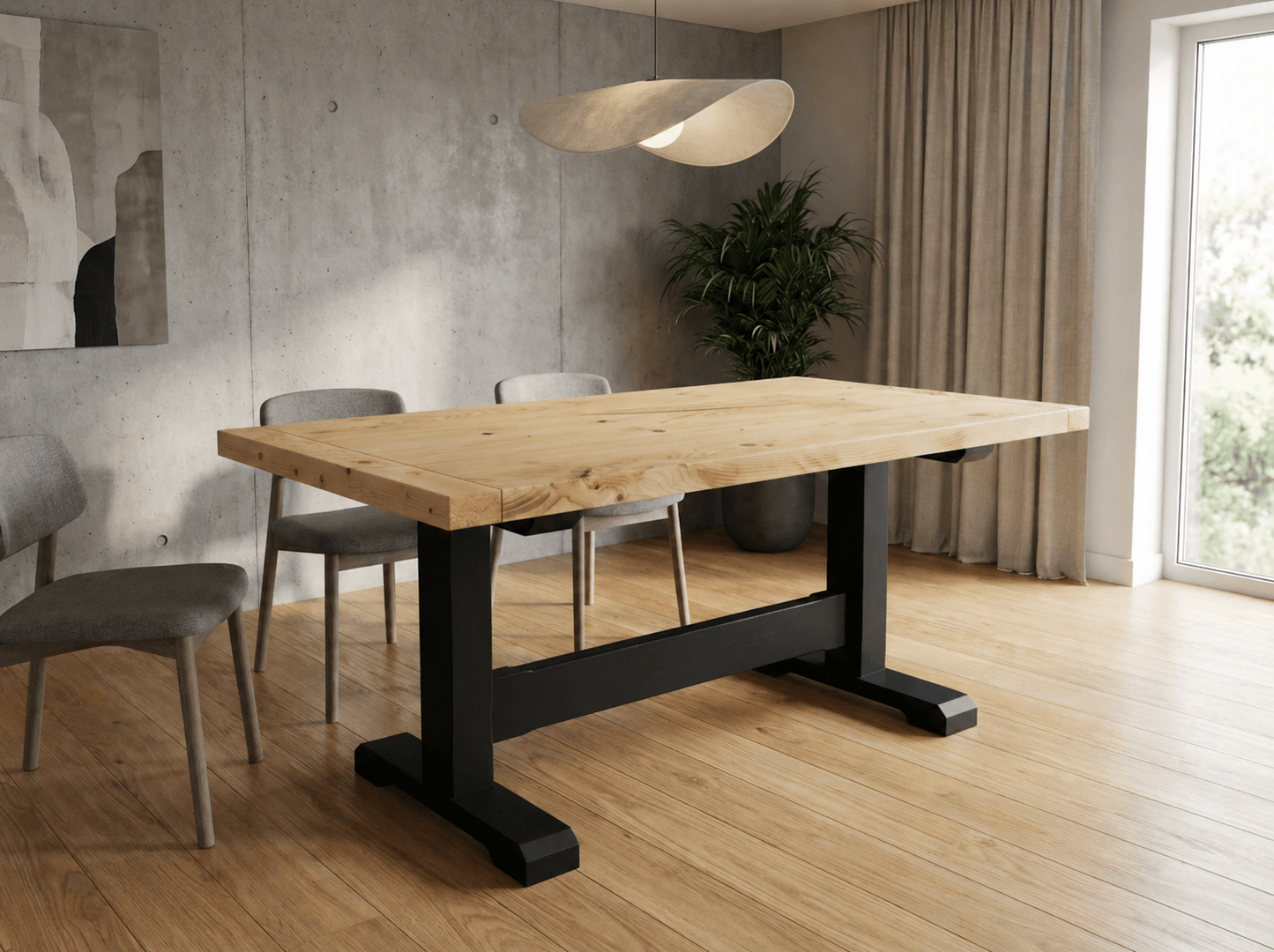Pedestal Rustic Dining Table