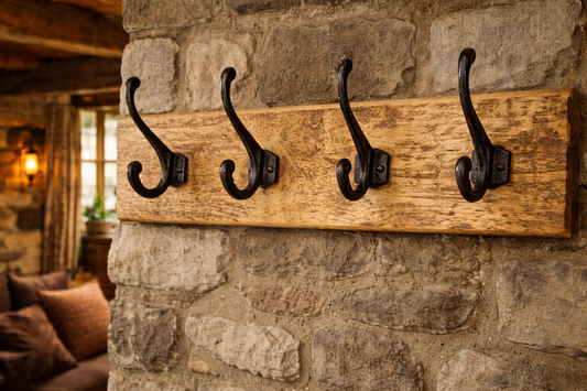 Rustic Timber Coat Hooks
