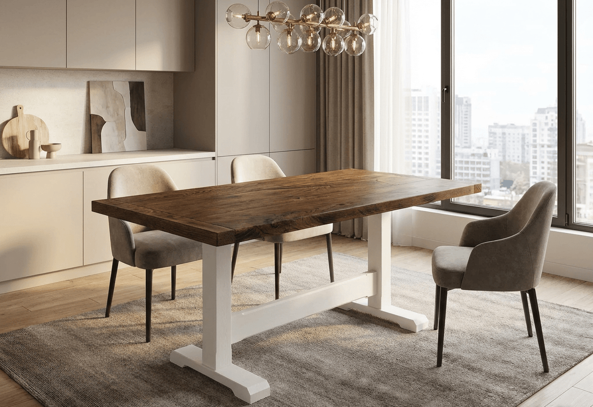 Pedestal Rustic Dining Table