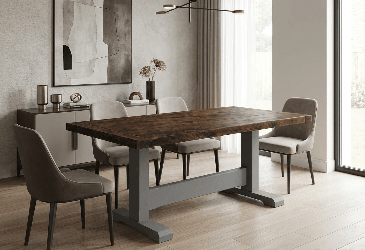 Pedestal Rustic Dining Table