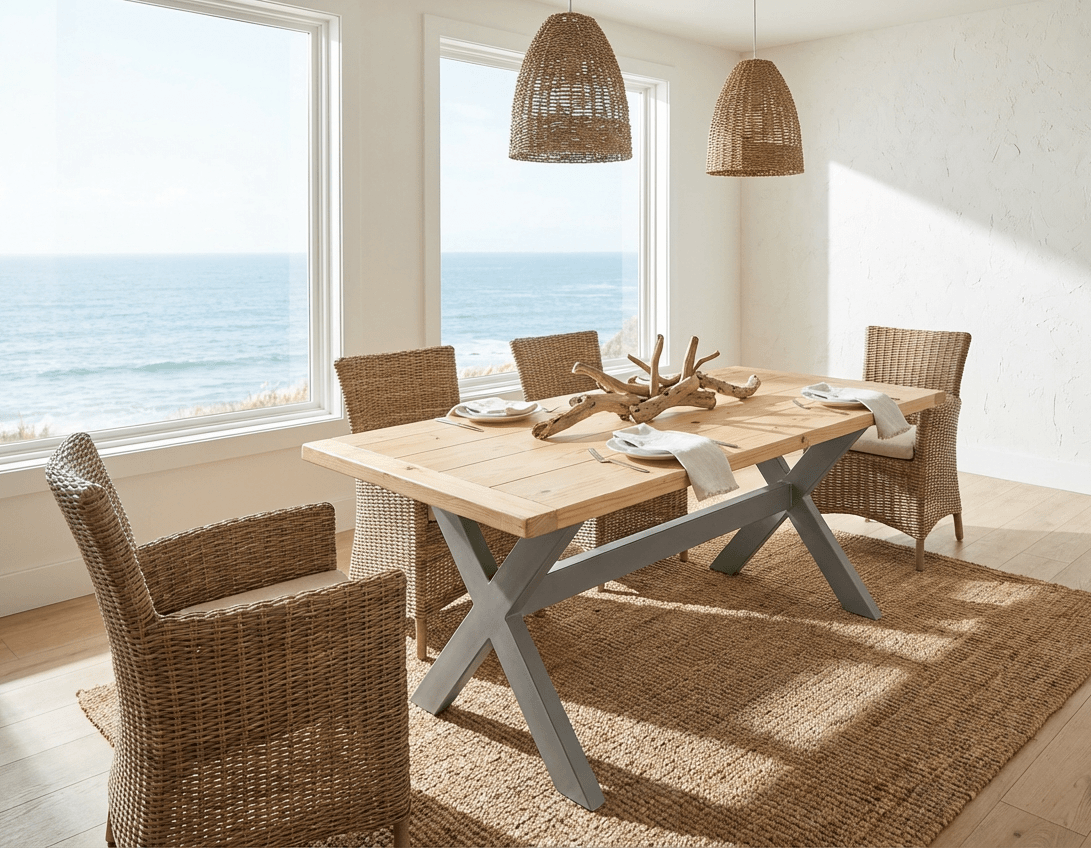 X Frame Rustic Dining Table