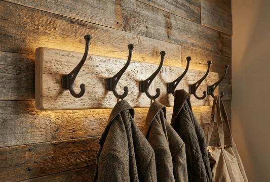 Rustic Timber Coat Hooks