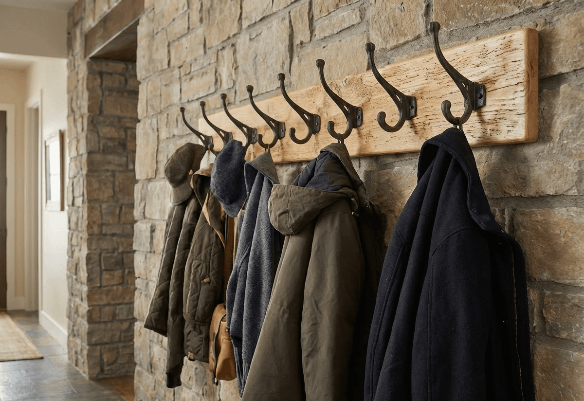Rustic Timber Coat Hooks