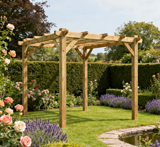 Pressure Treated Timber Pergola Kit | 2m x 2m | Self Assembly | UK Delivery | Serendipity Woodcraft