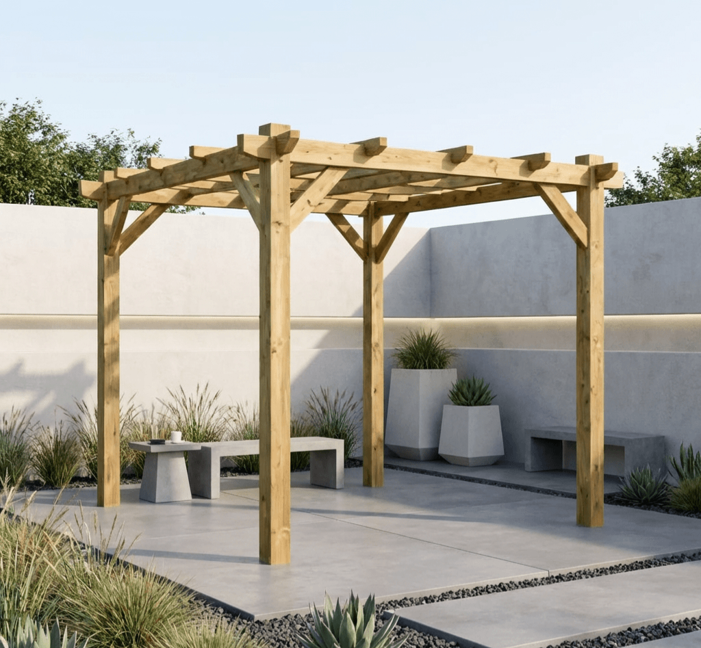 Pressure Treated Timber Pergola Kit | 3m x 2m | Self Assembly | UK Delivery | Serendipity Woodcraft